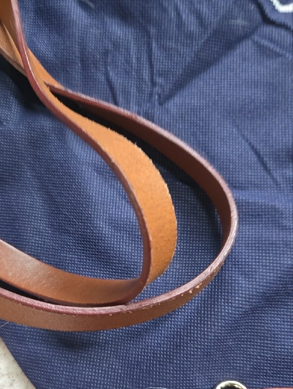 Turquoise Tote Bag with Wristlet - Brown Trim - Picture 6 of 6